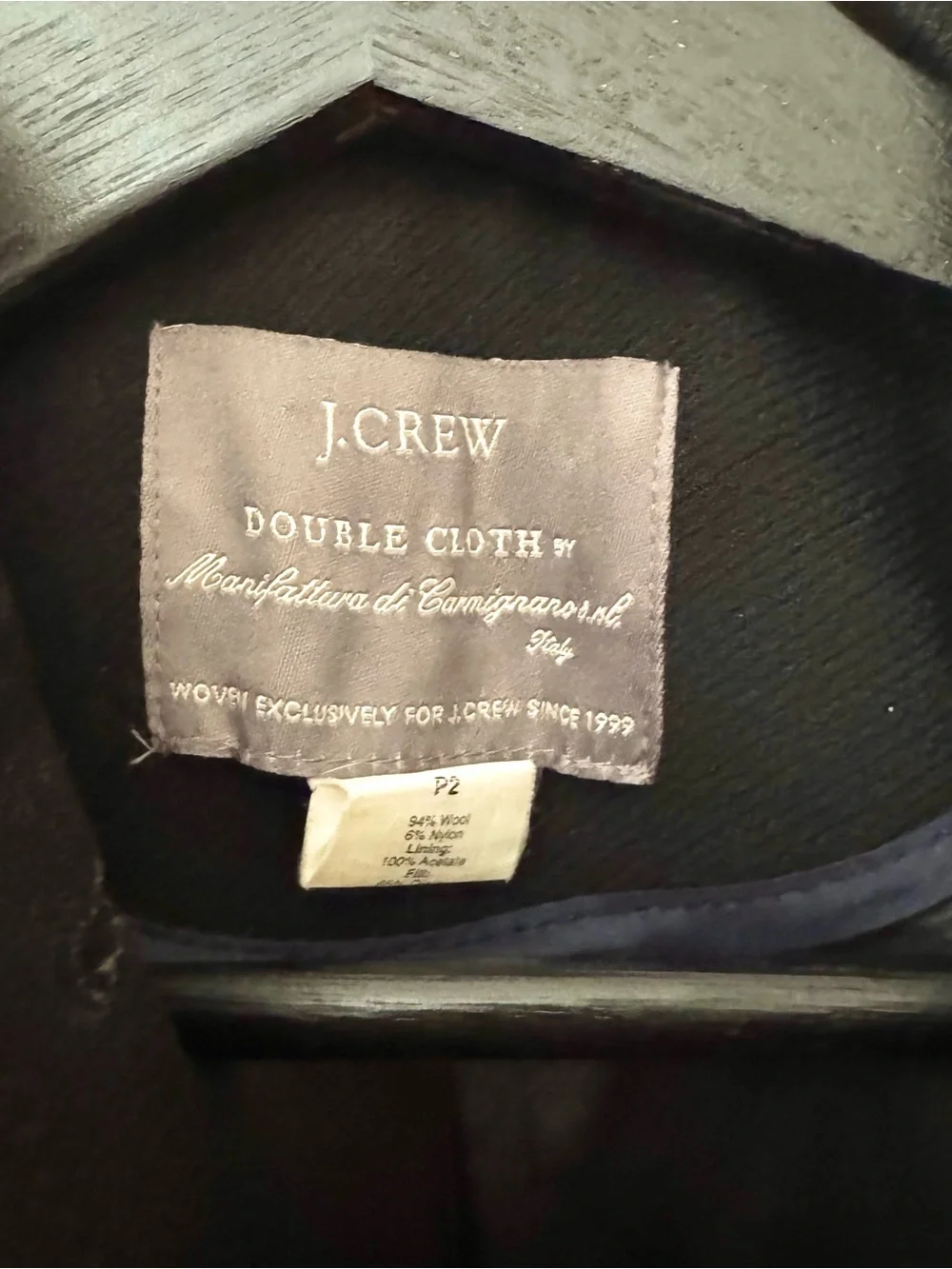 J CREW Black Wool Blend Single-Breasted Coat
